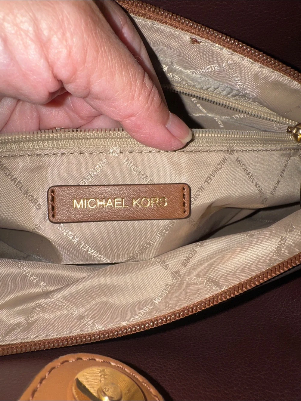 Michael Kors Emilia Large Pebbled Leather Belt-Detail Tote